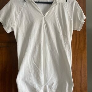 Athleta White Short Sleeve Top - polo style